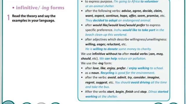 Infinitive/ -ing form 8 grade Инфинитив/Герундий смотреть онлайн