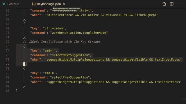 Vim Keybindings Setup For Visual Studio Code IntelliSense Navigation