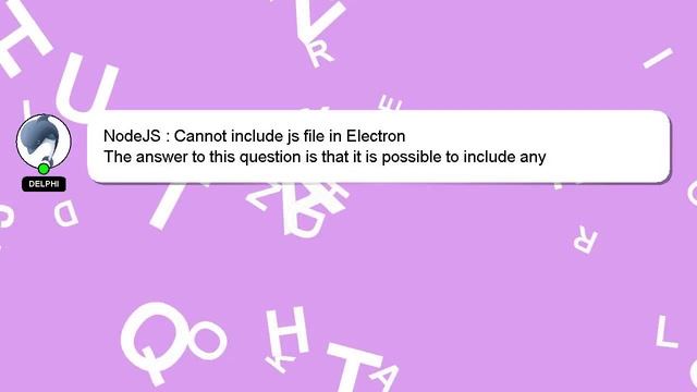 NodeJS : Cannot include js file in Electron смотреть онлайн