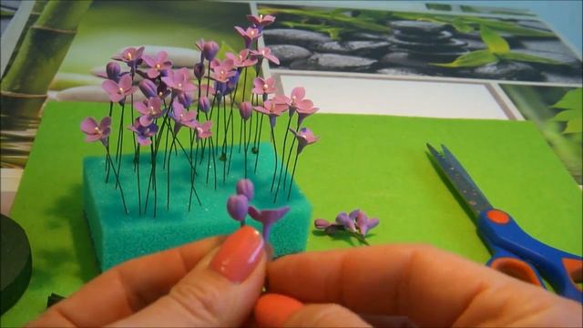 СИРЕНЬ ИЗ ПОЛИМЕРНОЙ ГЛИНЫ. Очень легко и просто!!! ДЛЯ НАЧИНАЮЩИХ. Цветы из полимерной глины смотреть онлайн