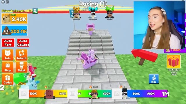 ПРОЛЕТЕЛА на СВОИХ ГАЗАХ в ROBLOX ?! ? САМАЯ СТРАННАЯ ИГРА Fart Race Роблокс
