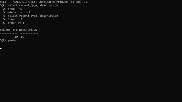 MINUS ALL Set Operator in Oracle Database 21c смотреть онлайн