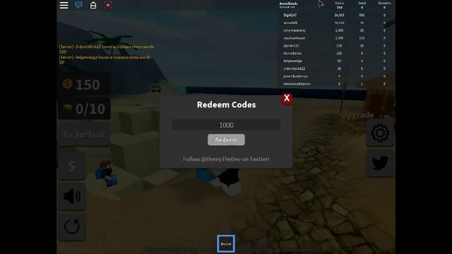 Roblox Treasure Hunt Simulator *CODES* смотреть онлайн