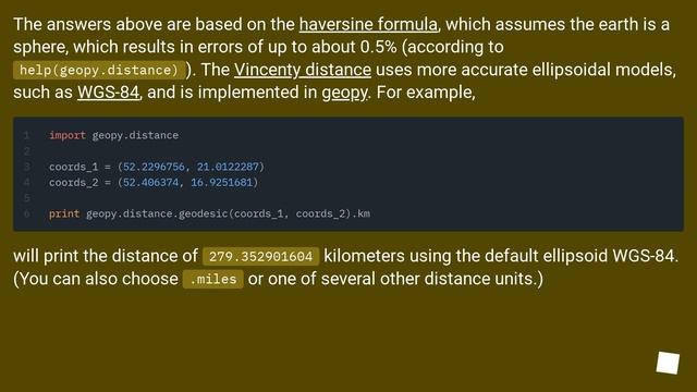 Getting distance between two points based on latitude/longitude смотреть онлайн