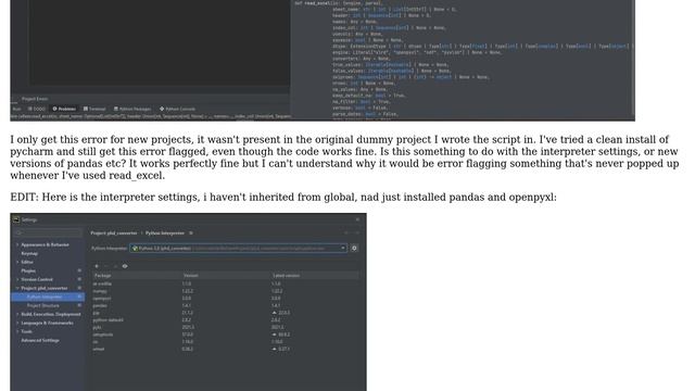 Parameter(s) Unfilled error for pandas after updating pycharm смотреть онлайн
