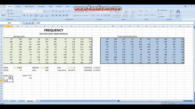 MS Excel Frequency (Exclusive open-ended intervals) смотреть онлайн