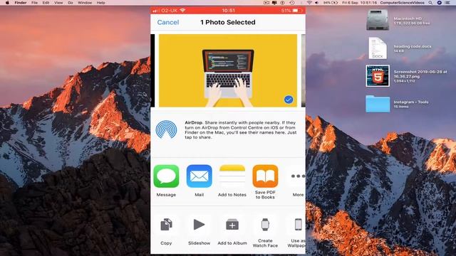 How To TRANSFER A Photo From IPhone To Mac Using AirDrop - Basic Tutorial | New