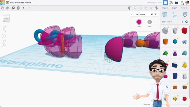 How to Make a Print in Place Dragon in Tinkercad PART 1 of 4 смотреть онлайн
