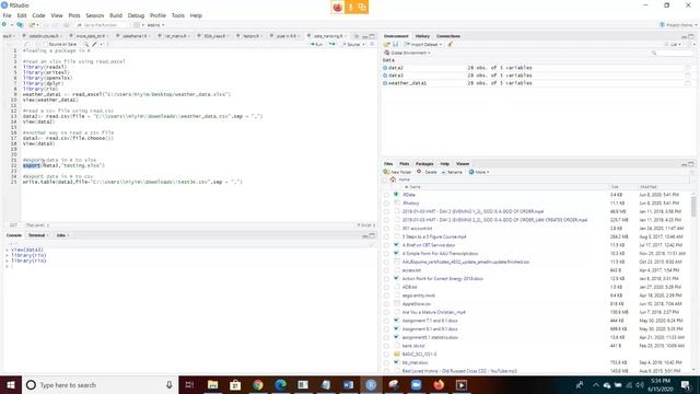 Export data in Rstudio to xlsx and csv смотреть онлайн