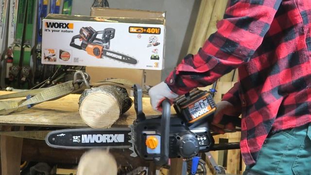 Pilarka łańcuchowa Akumulatorowa WORX WG381E Test Cięcia/Cordless Chainsaw  Unboxing