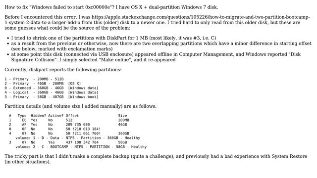 "Windows failed to start 0xc00000e" for OS X + dual-partition Windows 7 disk смотреть онлайн