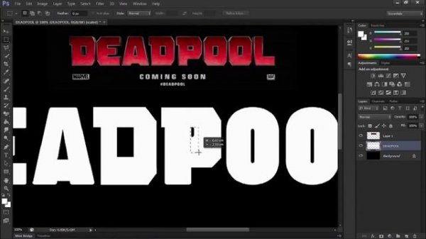 Photoshop title template Tutorial - Make DEADPOOL intro Comic movie logo