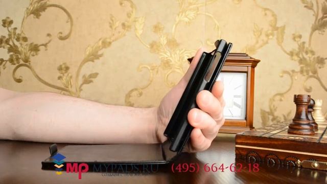 Фирменный оригинальный вертикальный откидной чехол-флип для Blackberry Passport черный кожаный смотреть онлайн