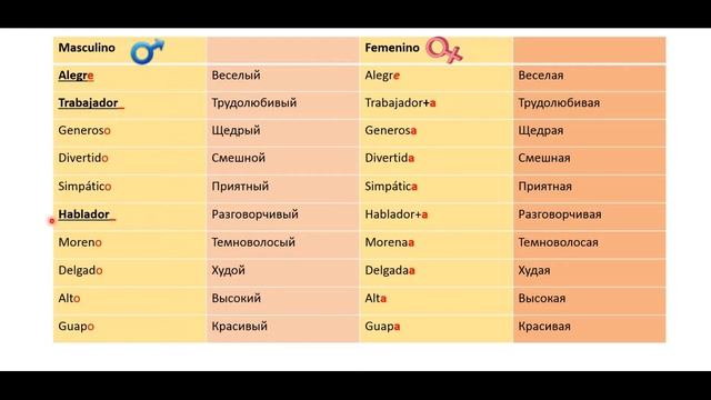 Adjetivos: Apariencia Y Caracter. Описание внешности и характера по-испански.