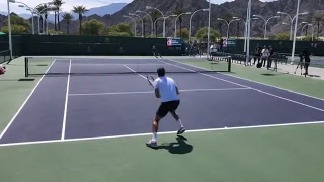Indian Wells practice with Marin Cilic and David Goffin смотреть онлайн