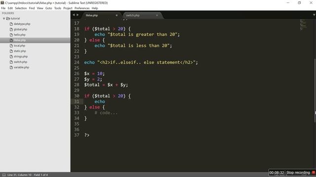 Conditional Statements in PHP смотреть онлайн