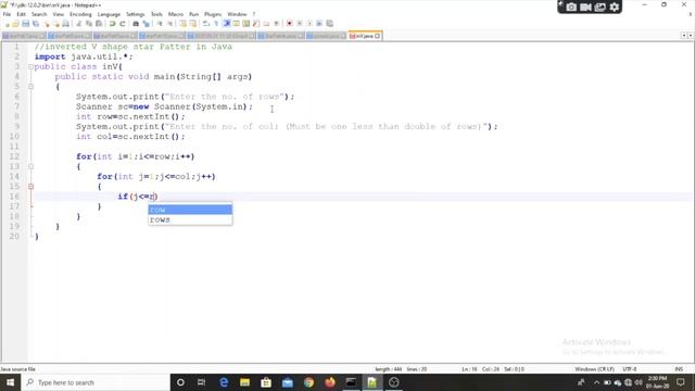 [Inverted V shape]STAR PATTERN Program 7 IN JAVA | INVERTED V-PATTERN смотреть онлайн