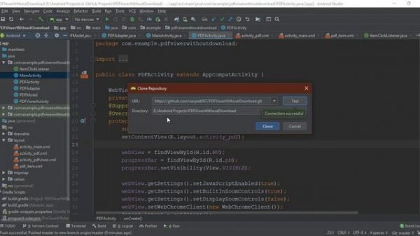 how to clone github repository in android studio | import github project into android studio