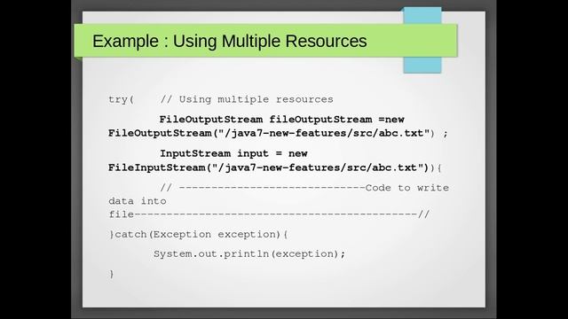 try with resourse java feature смотреть онлайн