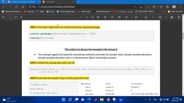 Lab06 Jackknife Method and Parametric Bootstrapping смотреть онлайн