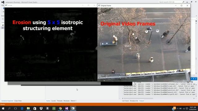 Erosion using 5 X 5 isotropic structuring element in OpenCV C++ смотреть онлайн