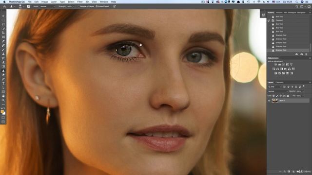13 Инструмент Размытие, Резкость и Палец photoshop смотреть онлайн