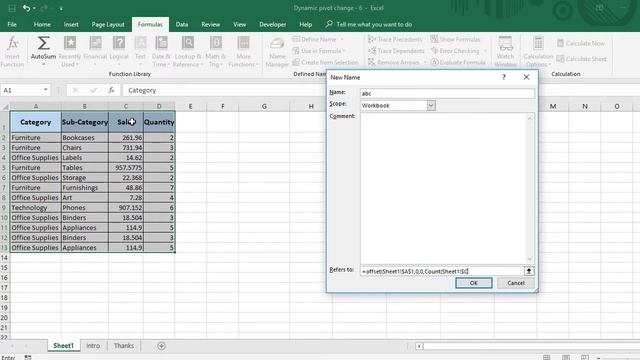 How to dynamically change the range of pivot using offset function (Excel 2010, 2013, 2016) смотреть онлайн