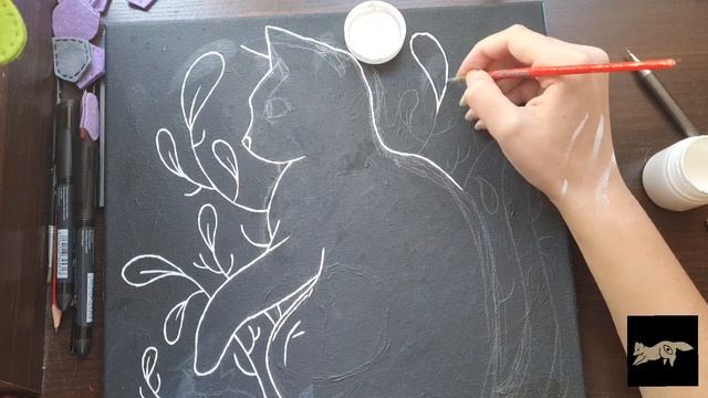 Гранатовые коты на холстах | Рисование гуашью/акрилом| Подготовка к праздникам смотреть онлайн