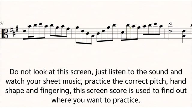 Bach Viola Partita No.3 Gavotte En Rondeau ♩=100 Slow Practice Play Along Piano
