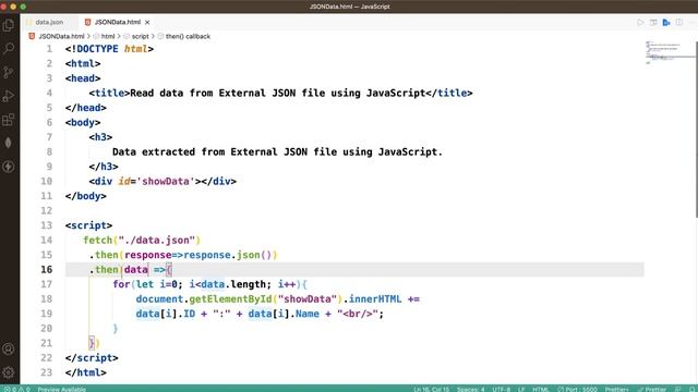 Full Stack Web Development- Lecture 35- JSON Tutorial- How to access external JSON file using JS смотреть онлайн