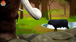 Monster Lion Mammoth vs Zombie Dinosaur Fight Cow Cartoon Rescue Saved By Woolly Mammoth Wild Anima