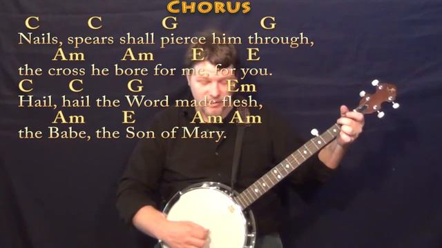 What Child Is This - Banjo Cover Lesson in Am with Chords/Lyrics смотреть онлайн