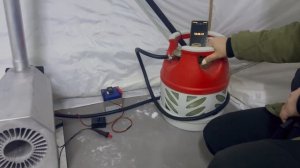 Обогрев палатки в -30 теплообменником "Призма".