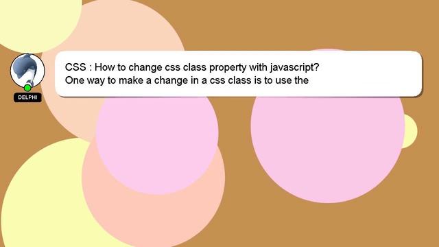CSS : How to change css class property with javascript? смотреть онлайн
