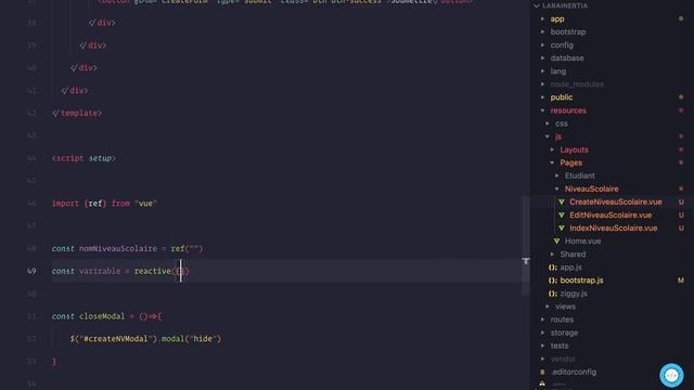 Laravel, Inertia & Vue JS 3 - Projet gestion scolaire: #9 -Ajout d'un niveau scolaire смотреть онлайн