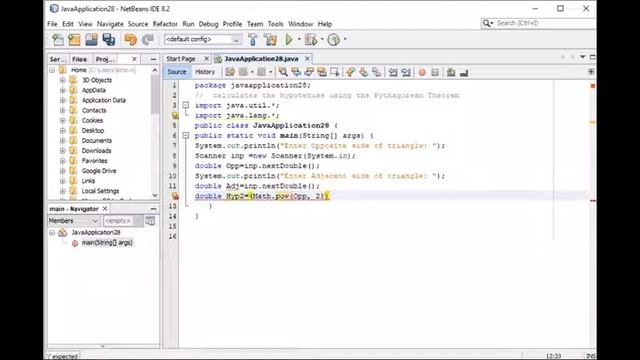 Java program to find side of triangle using Pythagorean theorem смотреть онлайн