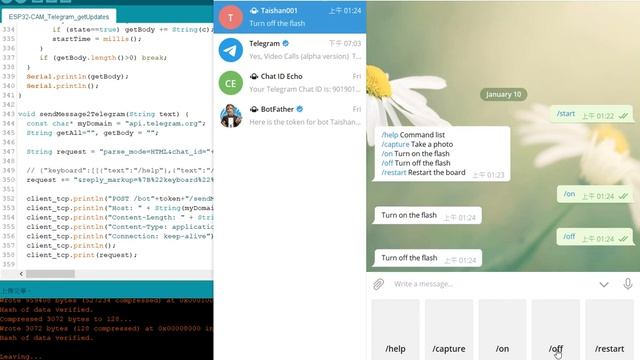 ESP32-CAM Using keyboard in Telegram Bot смотреть онлайн