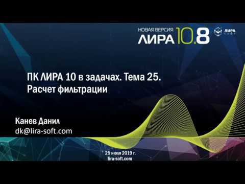 "ПК ЛИРА 10 в задачах". Тема 25. Расчет фильтрации смотреть онлайн