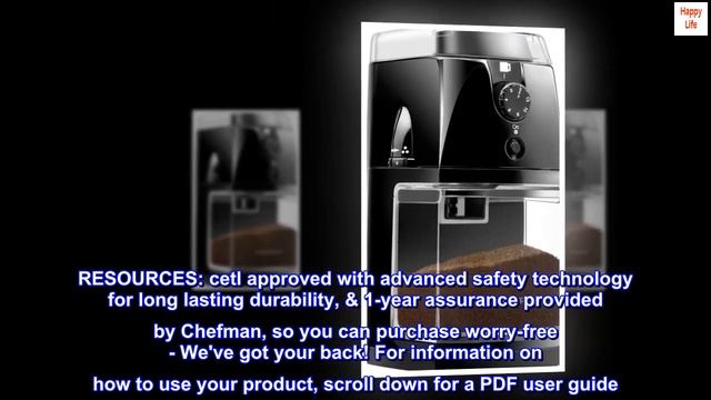 Chefman Coffee Grinder Electric Burr Mill - Freshly Grinds Up to 2.8oz Beans, Large Hopper смотреть онлайн