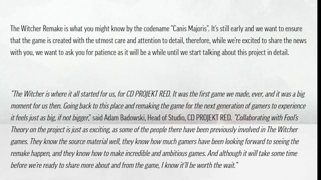 THE WITCHER IS GETTING REMASTERED смотреть онлайн