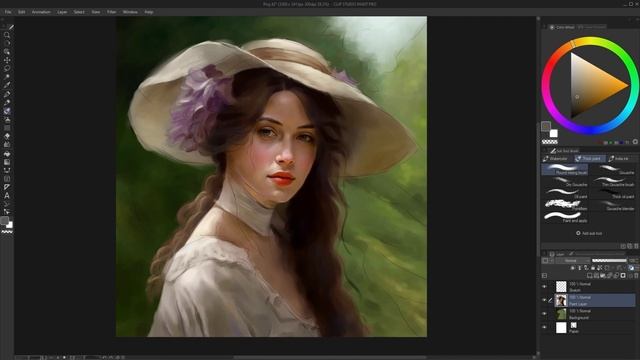 Beautiful Digital Portrait Painting Process in Clip Studio Paint - Timelapse / Speed Painting смотреть онлайн