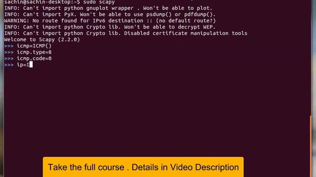 scapy example - ping packet смотреть онлайн
