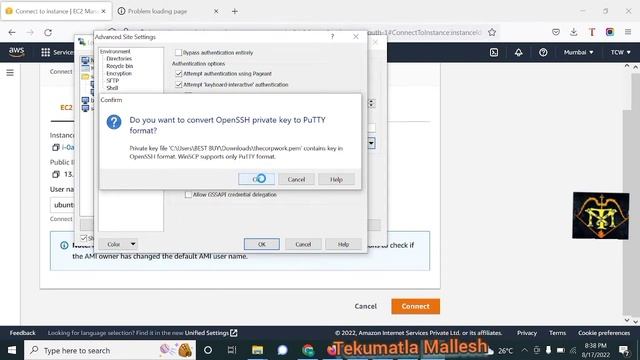 How to connect the WinScp using. pem file or ppk file formats in AWS смотреть онлайн