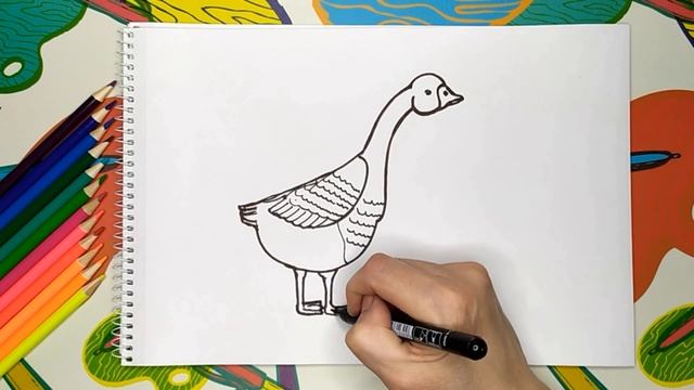 Как нарисовать гуся ?| How to draw a goose смотреть онлайн