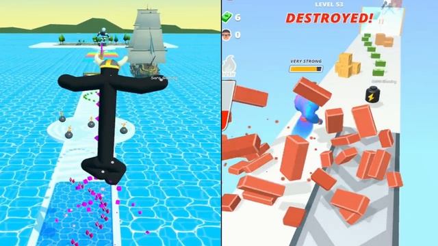 Satisfying Mobile Gameplay - Giant Rush, Ball Run 2048, Spiral Roll, Juice Run , A-Z Run ... смотреть онлайн