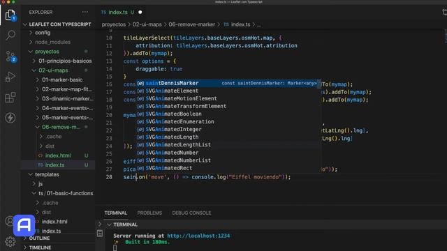 Leaflet - Eliminar un marcador смотреть онлайн