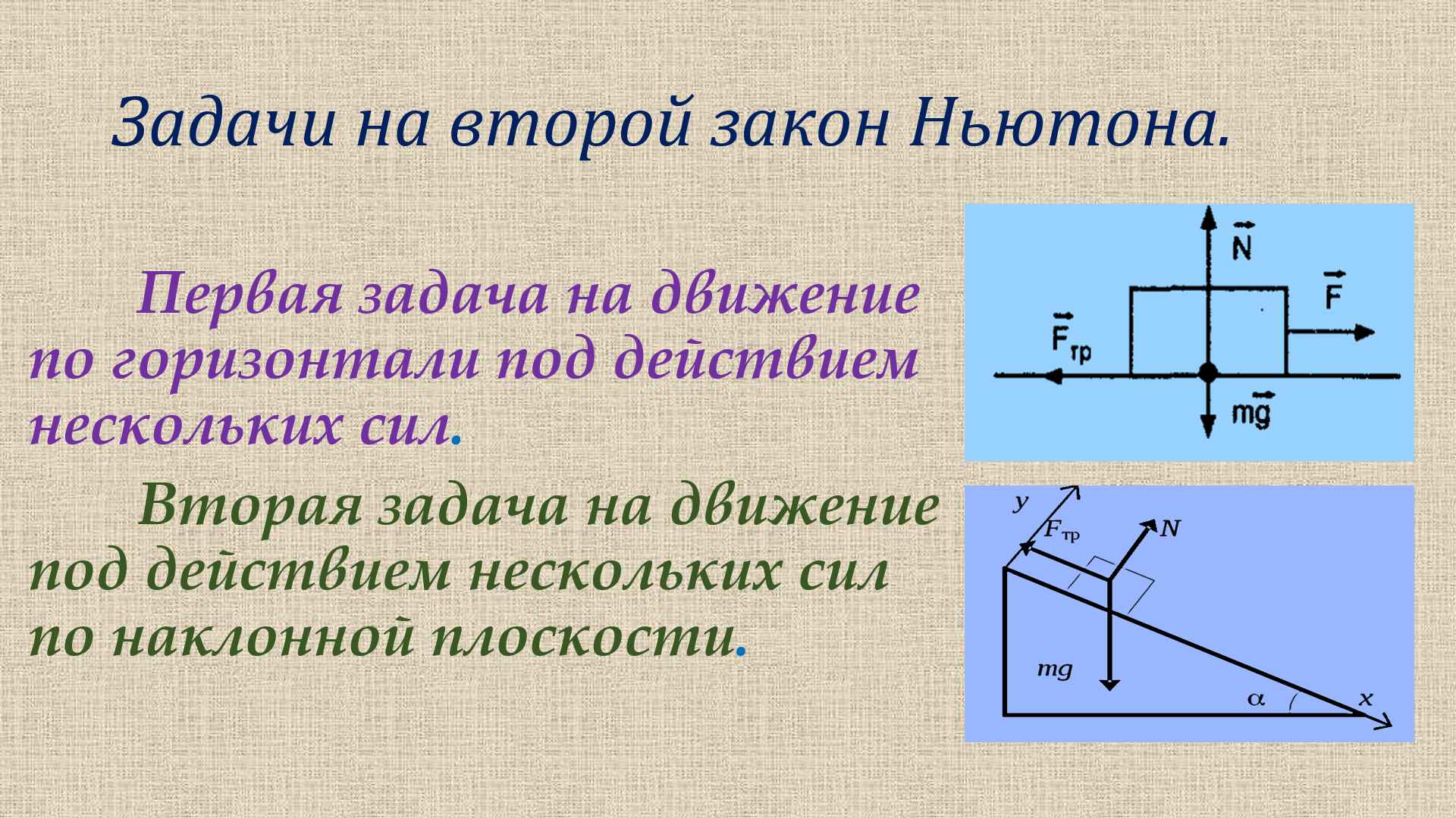 задачи на второй закон Ньютона смотреть онлайн