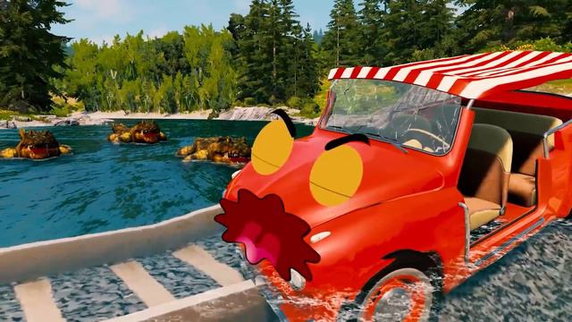 Cars Racing - Cars Train Vs Deep Lava - BeamNG.Drive