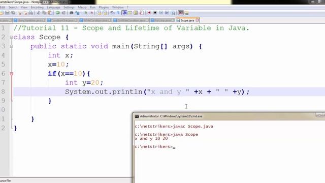 Java Programming Tutorial 11- Scope and Lifetime of Variable смотреть онлайн