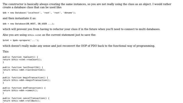 Code Review: PHP PDO Custom class ple (2 Solutions!!) смотреть онлайн